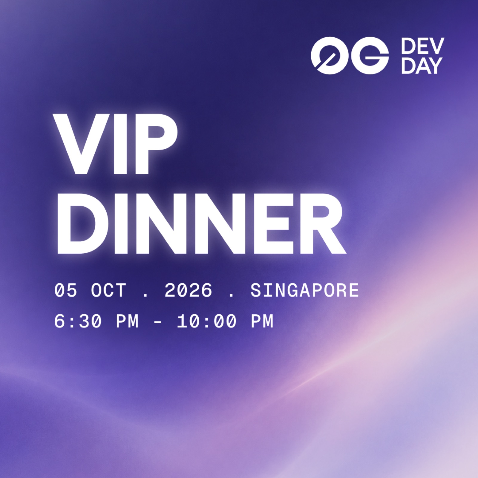 0G Dev Day VIP Reception Dinner