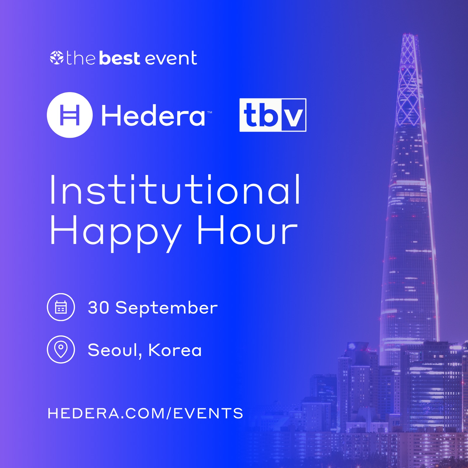 Institutional Happy Hour with Hedera & TBV