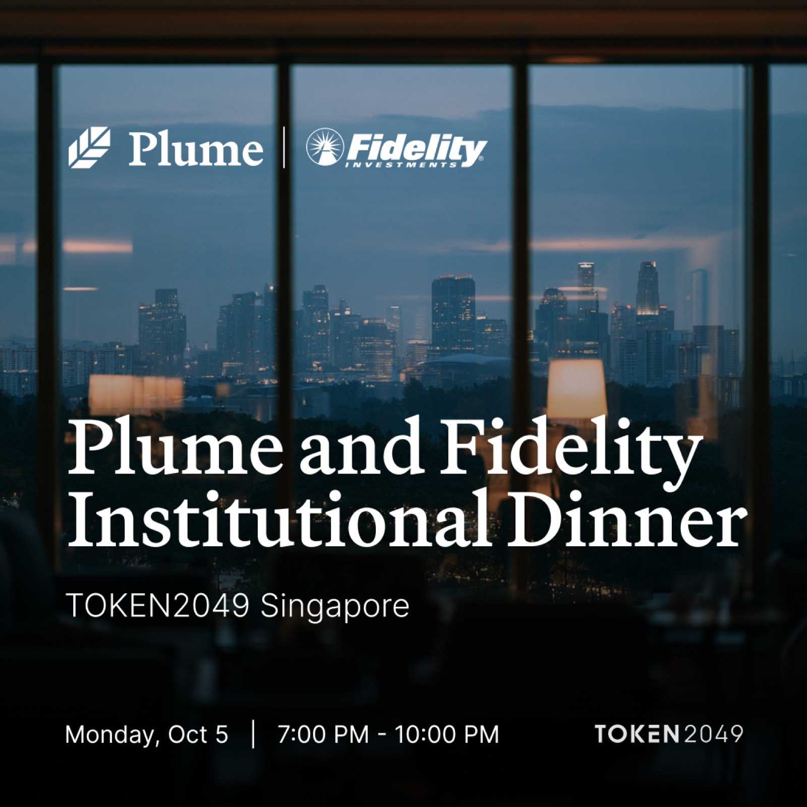 Plume & Fidelity Institutional Dinner | TOKEN2049 Singapore